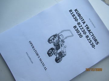 Handleiding Kubota in het Engels - Kubota : B1830
