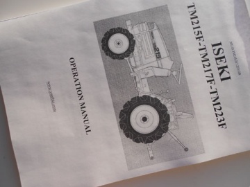 Handleiding Iseki in het engels - Iseki : TM, TM215(H), TM217(H), TM223

