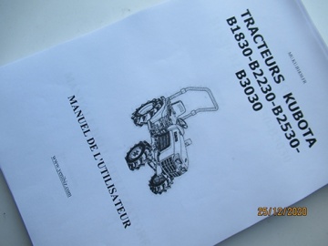 Handleiding Kubota in het Frans - Kubota : B1830
