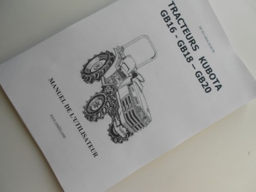 Handleiding Kubota in het Frans - Kubota : GB16(F), GB18(F), GB20(F)
