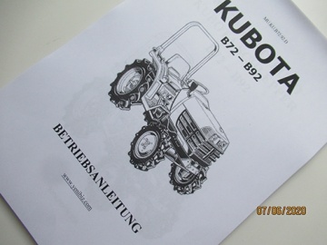 Handleiding Kubota in het Duits - Kubota : B72, B92
