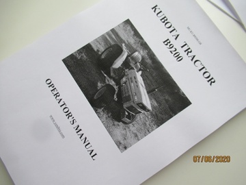 Handleiding Kubota in het Engels - Kubota : B9200
