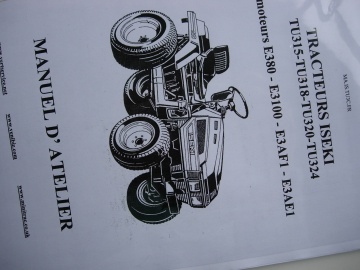 Iseki TU315 -TU318 - TU320 - TU324 - met motoren E380 - E3100 - E3AF1 - E3AE1